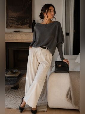 Vince 100% Cashmere Layered Hem Sweater Size S